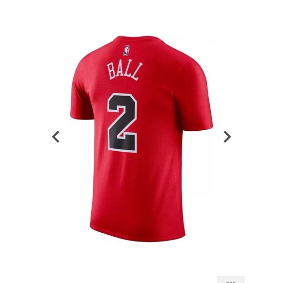 Nike Men's Chicago Bulls Lonzo Ball #2 Red T-Shirt XXL NEW WITH TAGS - Picture 3 of 10